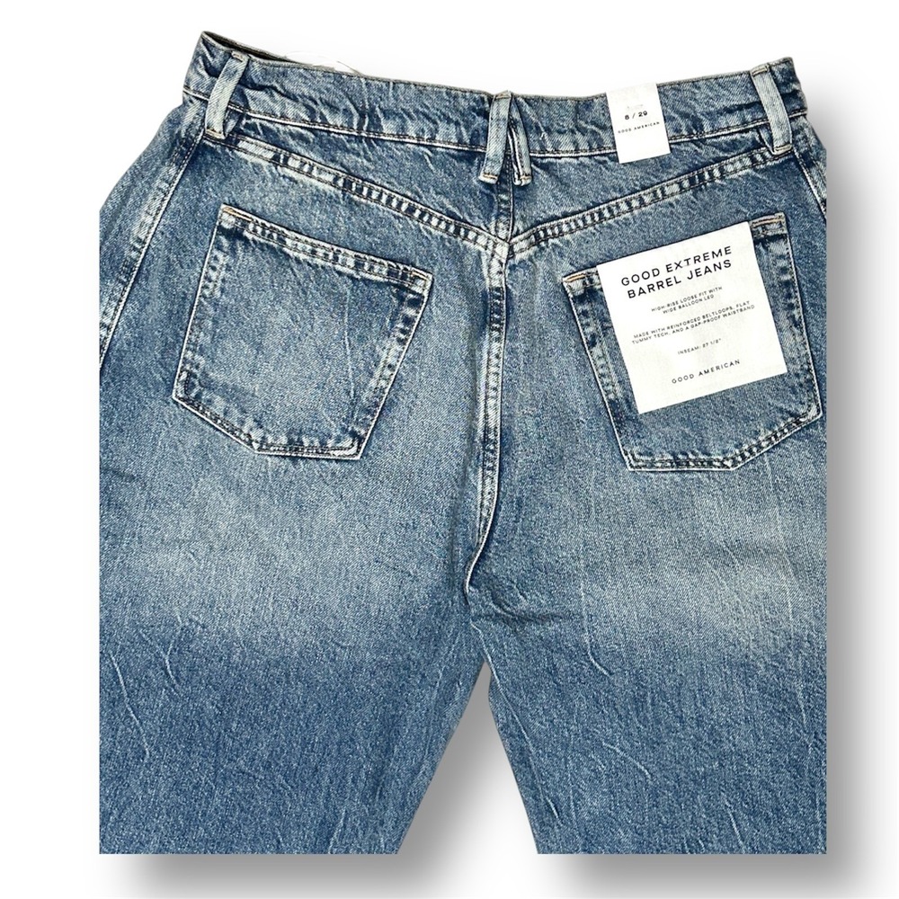 Good American 8/29 Extreme‎ Barrel Jeans Indigo Balloon Wide Leg High Rise 90s - Picture 7 of 12